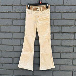 CLEARANCE Vintage Trendy Flared Authentic Jean Girl Elastic Waist 5-6 year Cream